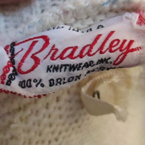 Women's Small Vintage Cardigan Sweater Bradley Knitwear Floral 1960's Granny USA - Picture 3 of 7